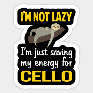 Funny Lazy Cello Cellist Sticker
